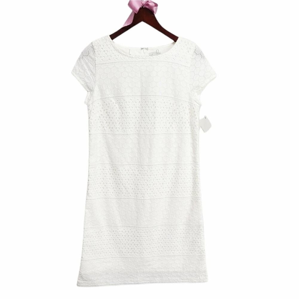 Halogen Women's‎ Crochet Cap Sleeve White Midi Dress Size XS